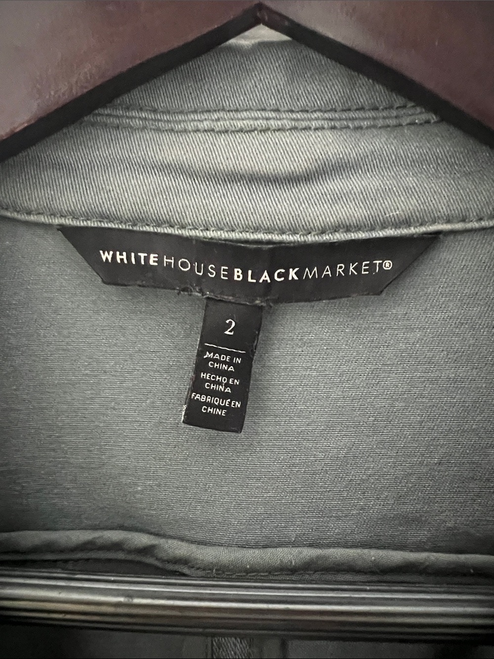 WHBM Military-Style Olive Jacket with Button Pockets - Picture 2 of 3
